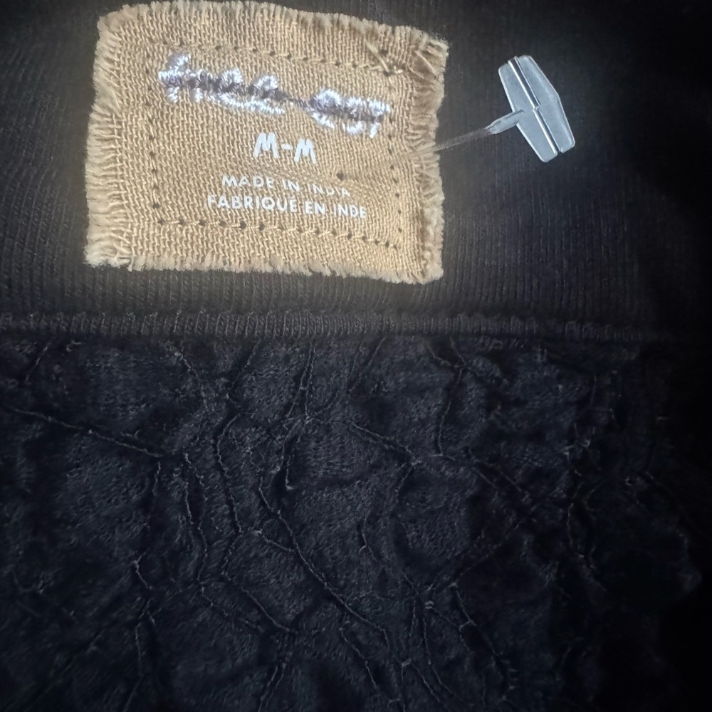 NWOT Free People Sea Foam textured midi dress bodycon tie neck and side slit - Picture 13 of 14